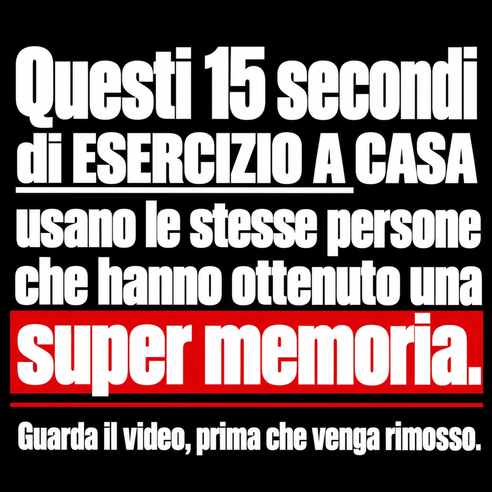 Questi 15 secondi di esercizio a casa usano le stesse persone che hanno ottenuto una super memoria. Guarda il video, prima che venga rimosso.
